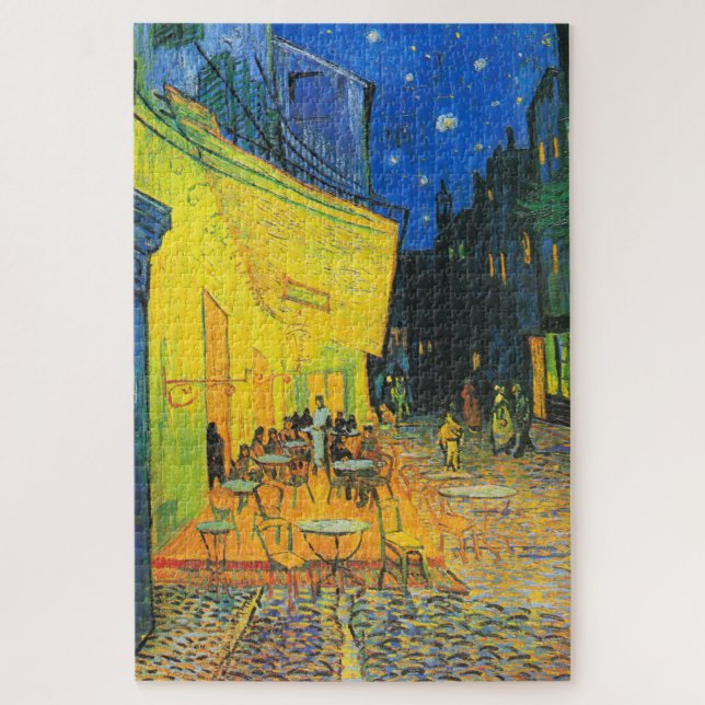 Vincent Van Gogh Cafe Terrace At Night Fine Art Jigsaw Puzzle (Vertical)