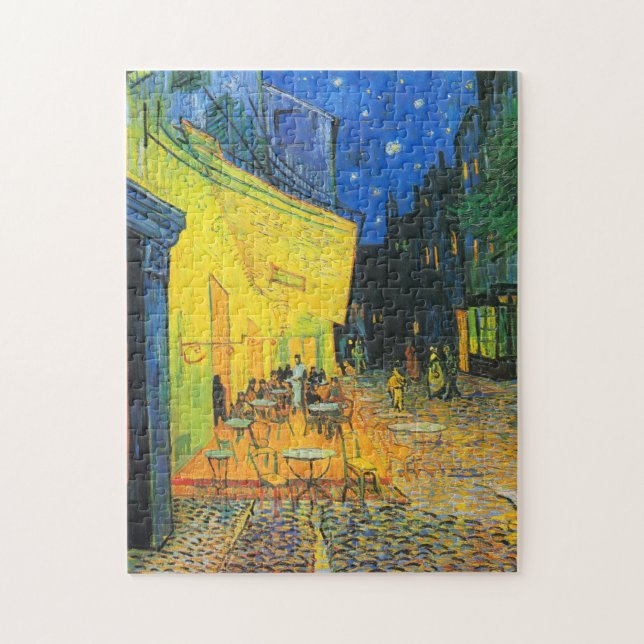 Vincent Van Gogh Cafe Terrace At Night Fine Art Jigsaw Puzzle (Vertical)