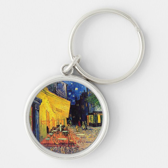 Vincent Van Gogh - Cafe Terrace At Night Fine Art Key Ring (Front)