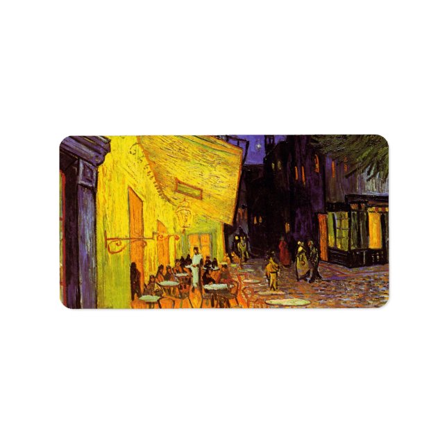 Vincent Van Gogh Cafe Terrace At Night Fine Art Label (Front)