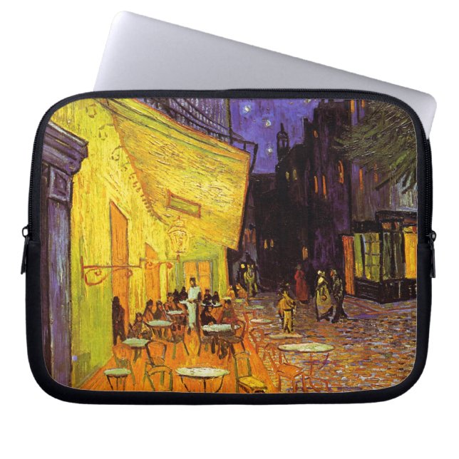 Vincent Van Gogh Cafe Terrace At Night Fine Art Laptop Sleeve (Front)