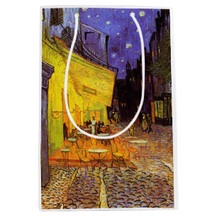 Vincent Van Gogh Cafe Terrace At Night Fine Art Medium Gift Bag