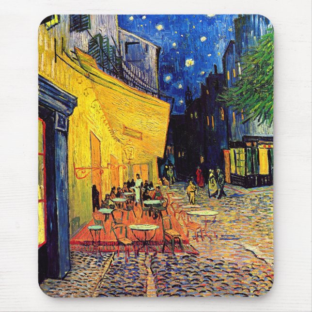 Vincent Van Gogh - Cafe Terrace At Night Fine Art Mouse Mat (Front)
