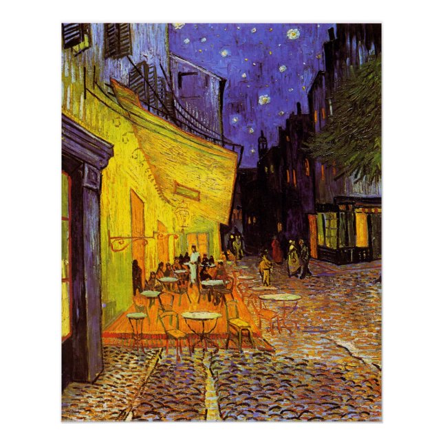Vincent Van Gogh Cafe Terrace At Night Fine Art Poster (Front)