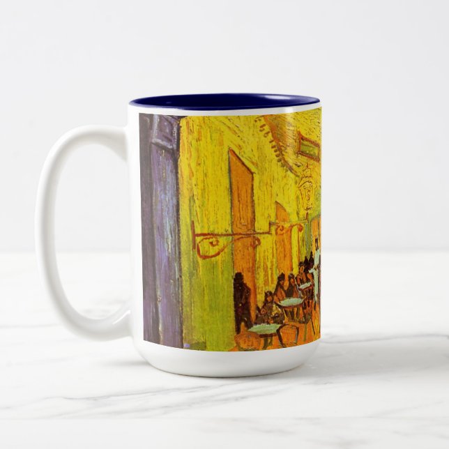 Vincent Van Gogh Cafe Terrace At Night Fine Art Two-Tone Coffee Mug (Left)