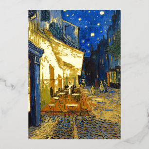 Vincent van Gogh - Cafe Terrace at Night Foil Holiday Card