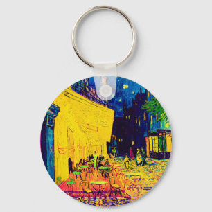 Vincent Van Gogh - Cafe Terrace At Night Pop Art Key Ring