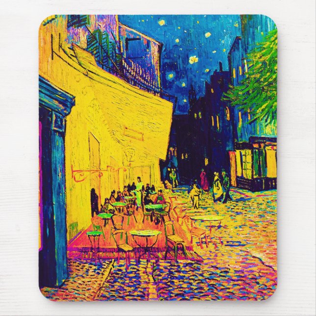 Vincent Van Gogh - Cafe Terrace At Night Pop Art Mouse Mat (Front)