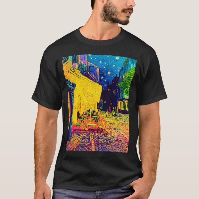 Vincent Van Gogh - Cafe Terrace At Night Pop Art T-Shirt (Front)