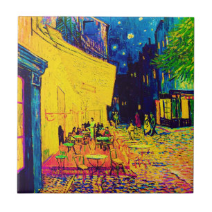 Vincent Van Gogh - Cafe Terrace At Night Pop Art Tile