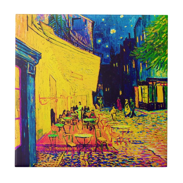 Vincent Van Gogh - Cafe Terrace At Night Pop Art Tile (Front)