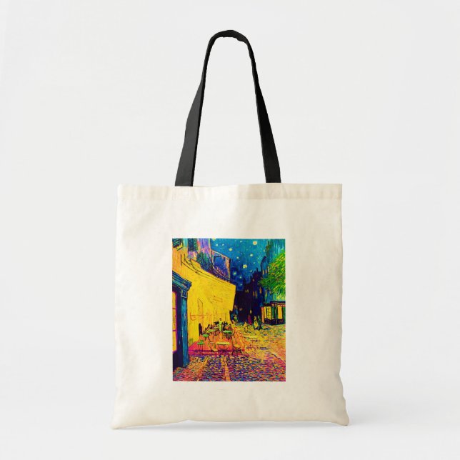 Vincent Van Gogh - Cafe Terrace At Night Pop Art Tote Bag (Front)