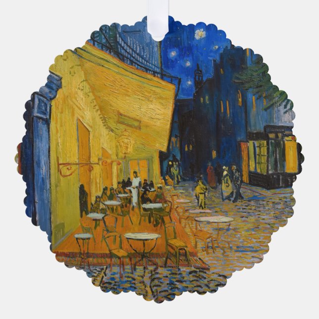 Vincent van Gogh - Cafe Terrace at Night Tree Decoration Card (Front)