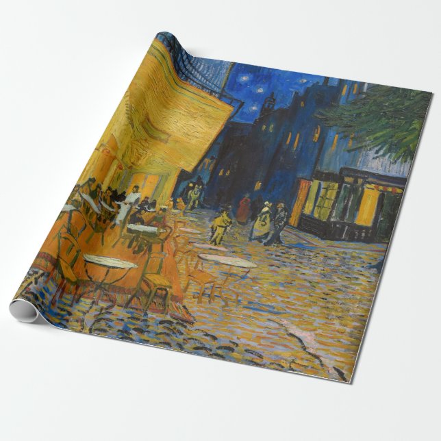 Vincent van Gogh - Cafe Terrace at Night Wrapping Paper (Unrolled)