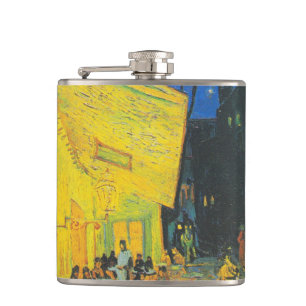 Vincent Van Gogh Cafe Terrace Masterpiece Hip Flask