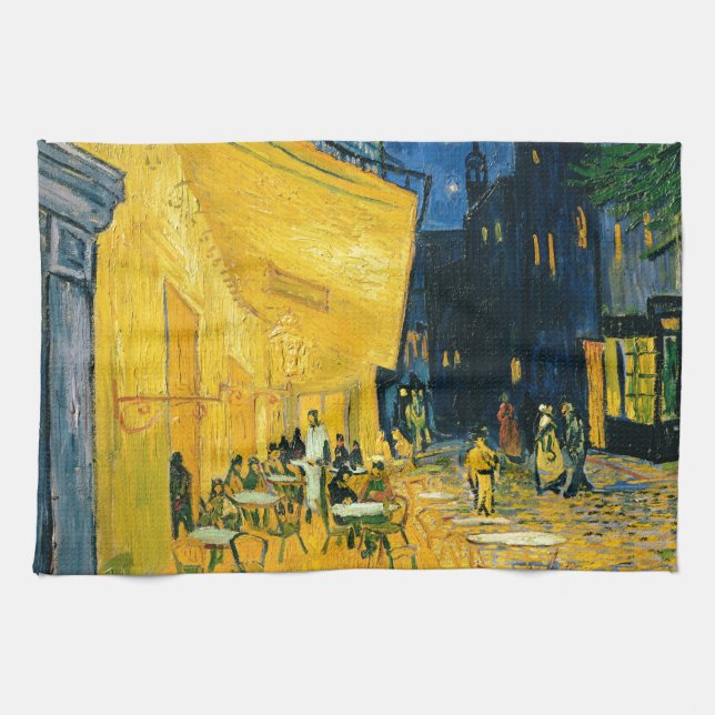 Vincent van Gogh | Cafe Terrace, Place du Forum Tea Towel (Horizontal)