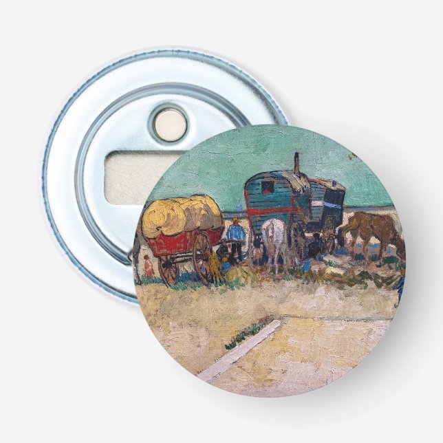 Vincent Van Gogh - Caravans, Gypsy Camp near Arles Bottle Opener (Front)