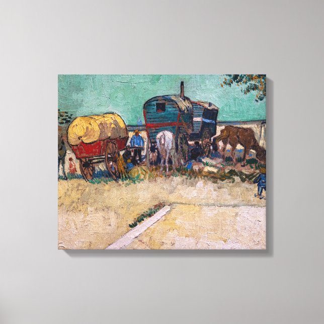 Vincent Van Gogh - Caravans, Gypsy Camp near Arles Canvas Print (Front)