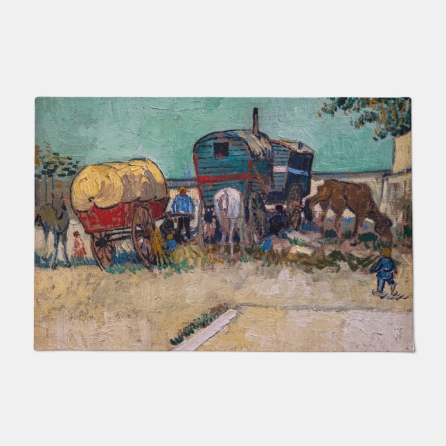 Vincent Van Gogh - Caravans, Gypsy Camp near Arles Doormat (Front)