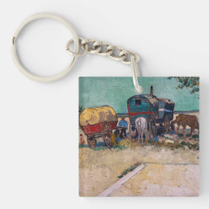 Vincent Van Gogh - Caravans, Gypsy Camp near Arles Key Ring