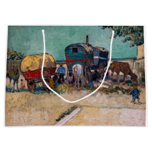 Vincent Van Gogh - Caravans, Gypsy Camp near Arles Large Gift Bag