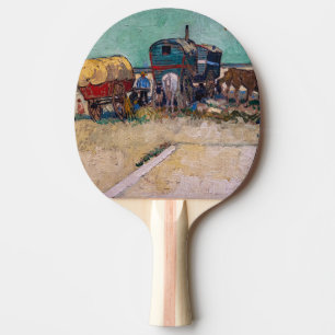 Vincent Van Gogh - Caravans, Gypsy Camp near Arles Ping Pong Paddle