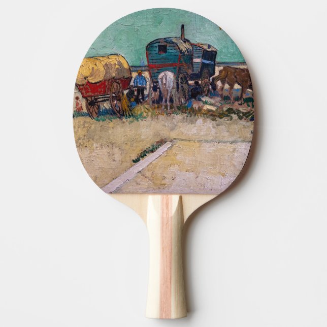Vincent Van Gogh - Caravans, Gypsy Camp near Arles Ping Pong Paddle (Front)