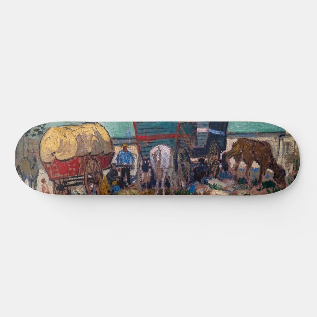 Vincent Van Gogh - Caravans, Gypsy Camp near Arles Skateboard (Horz)