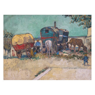 Vincent Van Gogh - Caravans, Gypsy Camp near Arles Tablecloth
