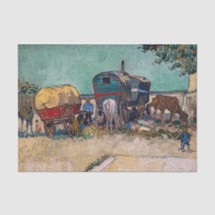 Vincent Van Gogh - Caravans, Gypsy Camp near Arles Tissue Paper