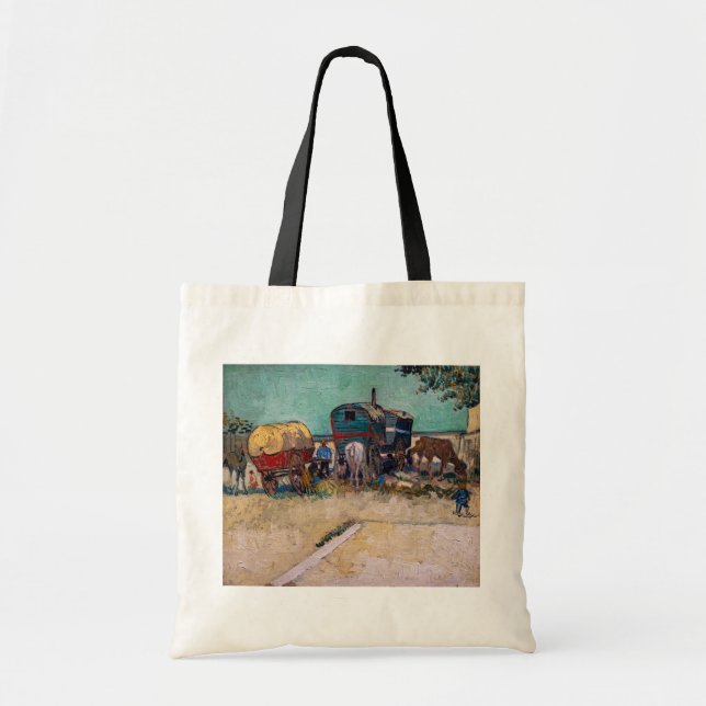 Vincent Van Gogh - Caravans, Gypsy Camp near Arles Tote Bag (Front)