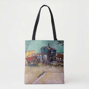 Vincent Van Gogh - Caravans, Gypsy Camp near Arles Tote Bag