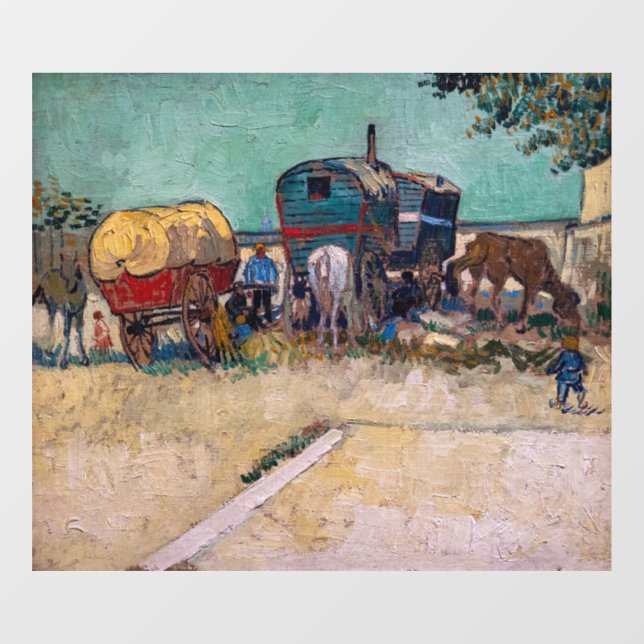 Vincent Van Gogh - Caravans, Gypsy Camp near Arles Window Cling (Sheet)