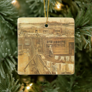 Vincent van Gogh - Carpenter's Yard and Laundry Ceramic Ornament