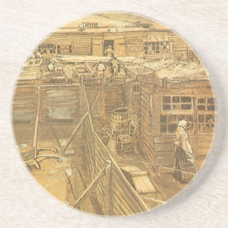 Vincent van Gogh - Carpenter's Yard and Laundry Coaster