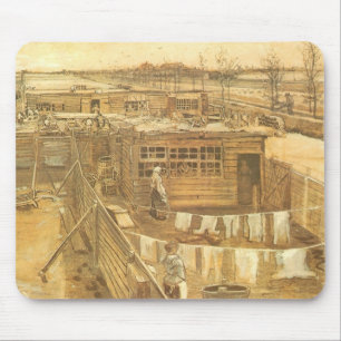 Vincent van Gogh - Carpenter's Yard and Laundry Mouse Mat