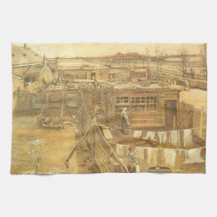Vincent van Gogh - Carpenter's Yard and Laundry Tea Towel