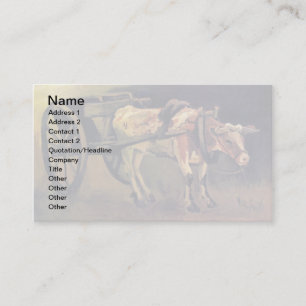 Vincent Van Gogh - Cart With Red And White Ox Business Card