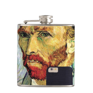 Vincent Van Gogh Cellphone Selfie Self Portrait Hip Flask