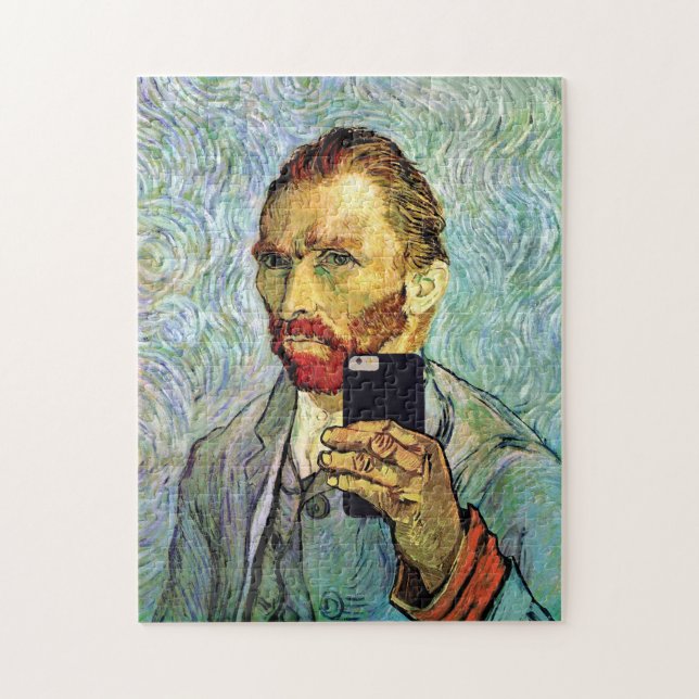 Vincent Van Gogh Cellphone Selfie Self Portrait Jigsaw Puzzle (Vertical)
