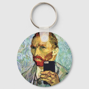 Vincent Van Gogh Cellphone Selfie Self Portrait Key Ring