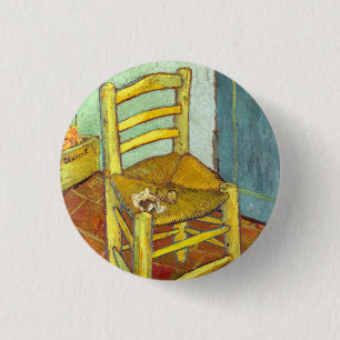 Vincent Van Gogh Chair with Pipe 3 Cm Round Badge