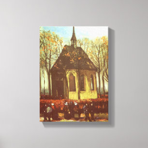 Vincent van Gogh - Chapel at Nuenen, Churchgoers Canvas Print