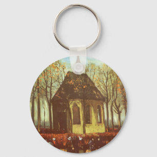 Vincent van Gogh - Chapel at Nuenen, Churchgoers Key Ring