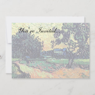 Vincent Van Gogh - Chateau Of Auvers At Sunset Invitation