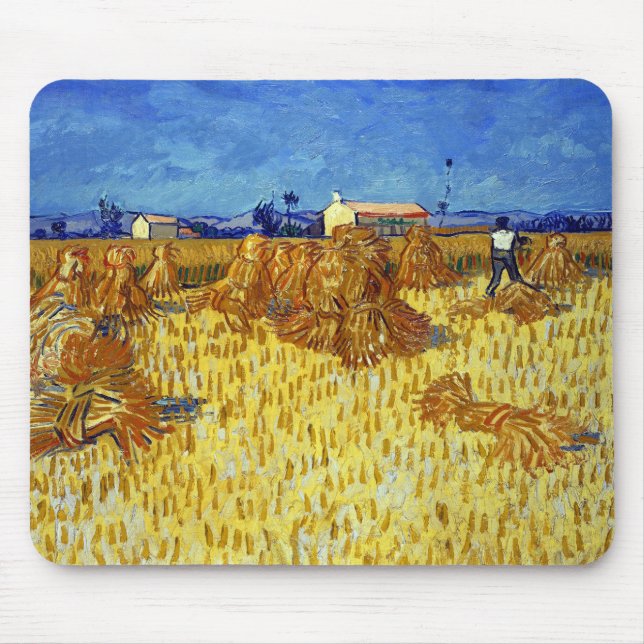 Vincent van Gogh Corn Harvest in Provence Mouse Mat (Front)