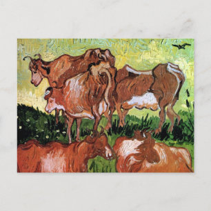 Vincent Van Gogh - Cows (After Jordaens) Fine Art Postcard