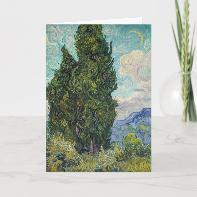 Vincent van Gogh - Cypresses Card (Front)