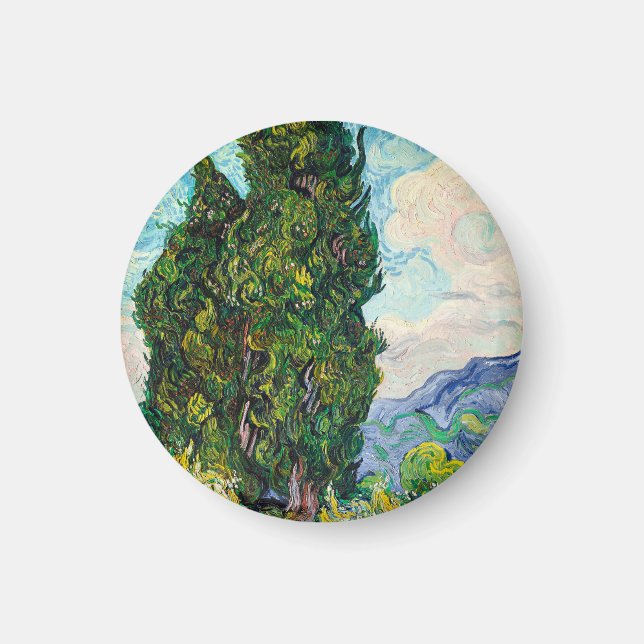 Vincent Van Gogh Cypresses Fine Art Magnet (Front)