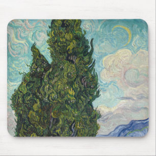 Vincent van Gogh - Cypresses Mouse Mat